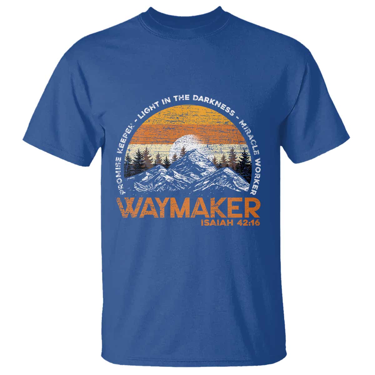 Vintage Christian T Shirt Isaiah 42:16 Waymaker Promise Keeper Miracle Worker - Wonder Print Shop