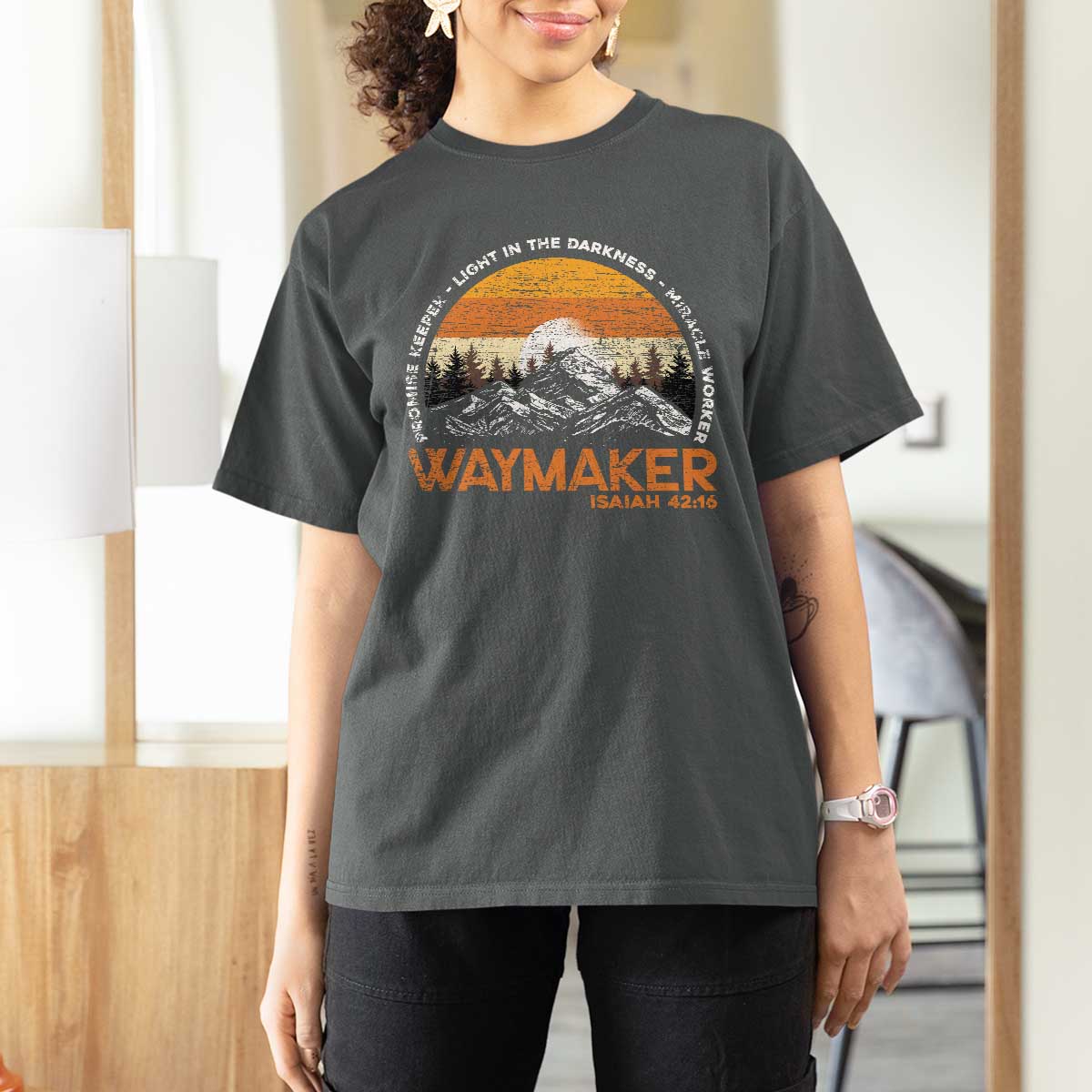 Vintage Christian T Shirt For Women Isaiah 42:16 Waymaker Promise Keeper Miracle Worker - Wonder Print Shop