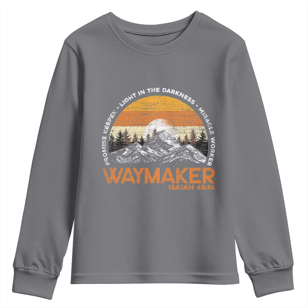 Vintage Christian Youth Sweatshirt Isaiah 42:16 Waymaker Promise Keeper Miracle Worker - Wonder Print Shop