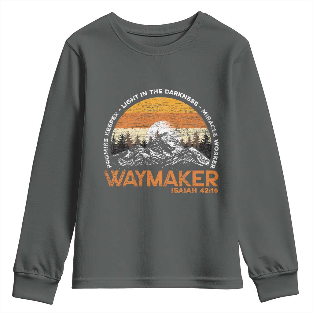 Vintage Christian Youth Sweatshirt Isaiah 42:16 Waymaker Promise Keeper Miracle Worker - Wonder Print Shop