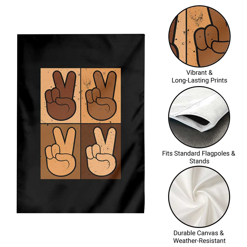 Peace Sign Equality for All Garden Flag Peace Out V Fingers Hand Equal Rights - Wonder Print Shop