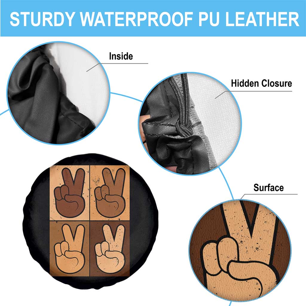 Peace Sign Equality for All Spare Tire Cover Peace Out V Fingers Hand Equal Rights