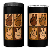 Peace Sign Equality for All 4 in 1 Can Cooler Tumbler Peace Out V Fingers Hand Equal Rights