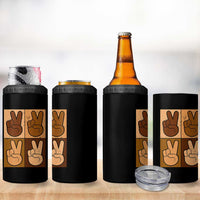 Peace Sign Equality for All 4 in 1 Can Cooler Tumbler Peace Out V Fingers Hand Equal Rights