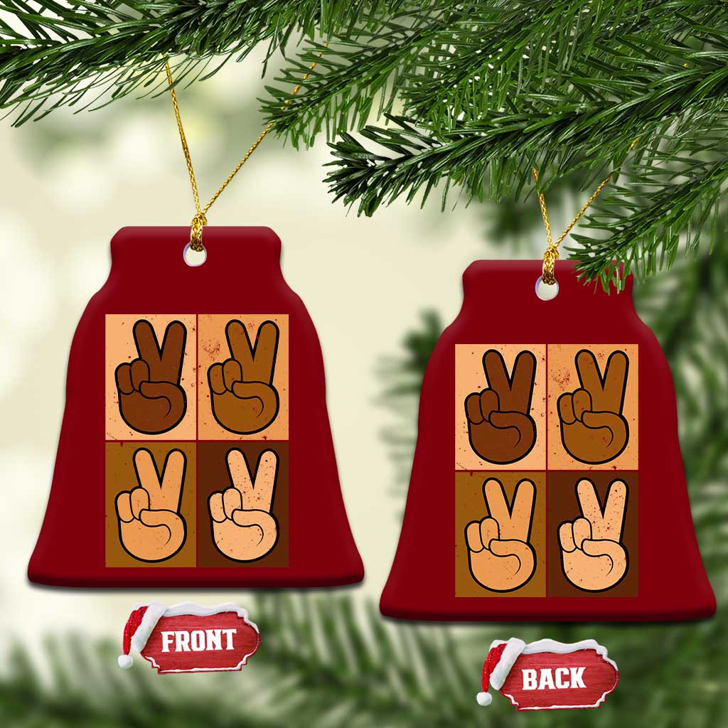 Peace Sign Equality for All Ceramic Ornament Peace Out V Fingers Hand Equal Rights - Wonder Print Shop