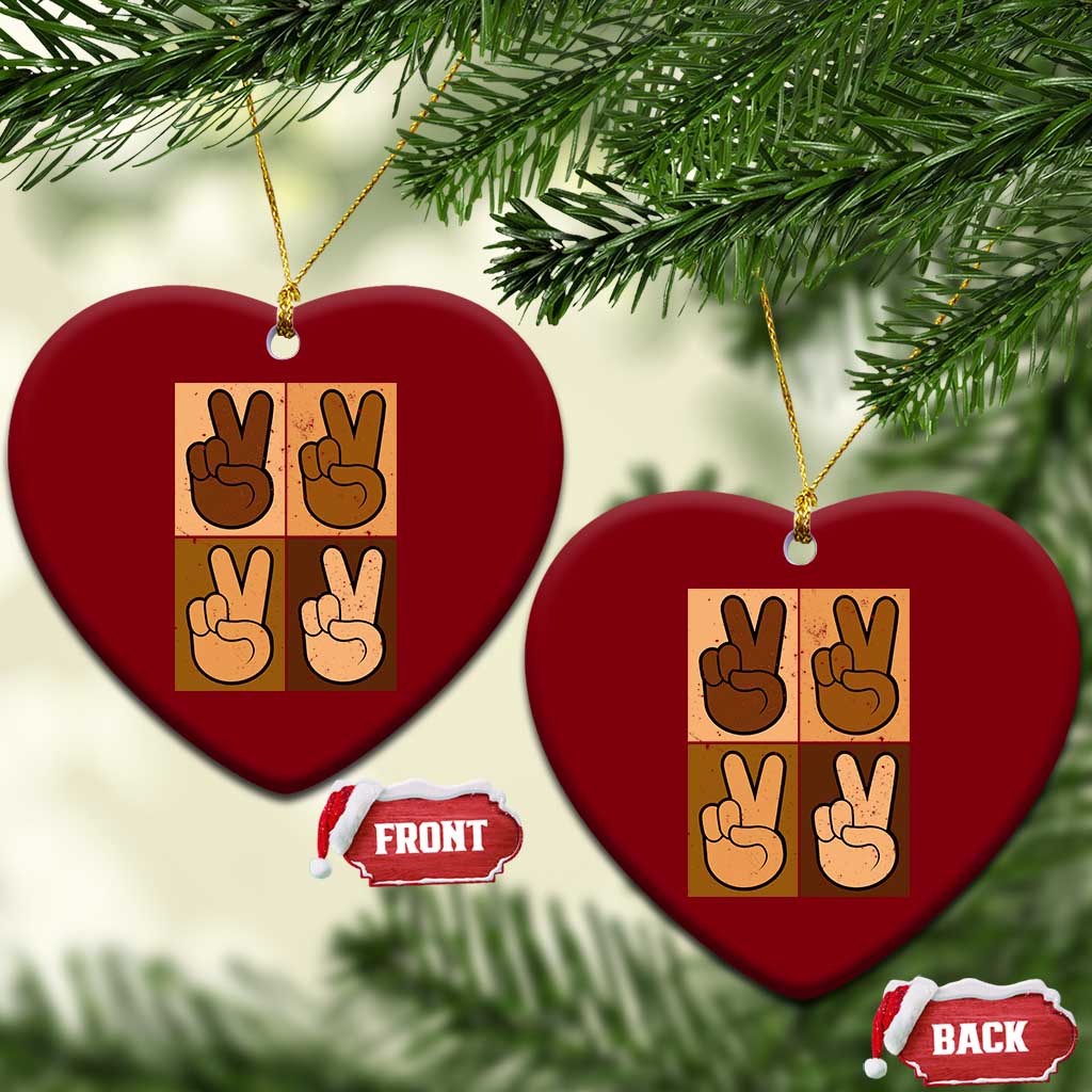 Peace Sign Equality for All Ceramic Ornament Peace Out V Fingers Hand Equal Rights - Wonder Print Shop