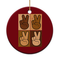 Peace Sign Equality for All Ceramic Ornament Peace Out V Fingers Hand Equal Rights - Wonder Print Shop