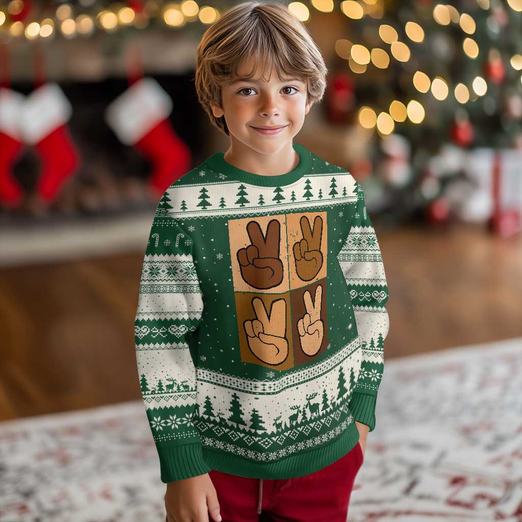 Peace Sign Equality for All Ugly Christmas Sweater Peace Out V Fingers Hand Equal Rights - Wonder Print Shop