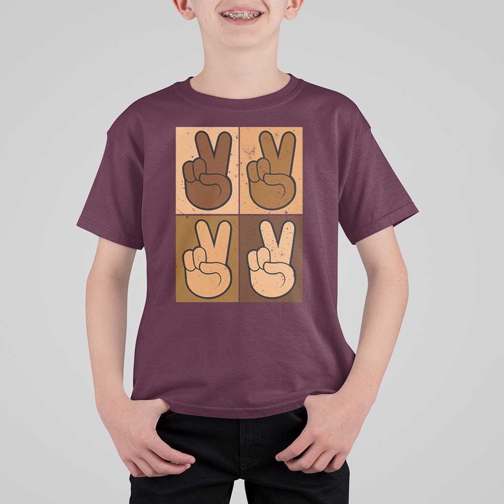 Peace Sign Equality for All T Shirt For Kid Peace Out V Fingers Hand Equal Rights