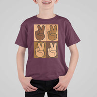 Peace Sign Equality for All T Shirt For Kid Peace Out V Fingers Hand Equal Rights