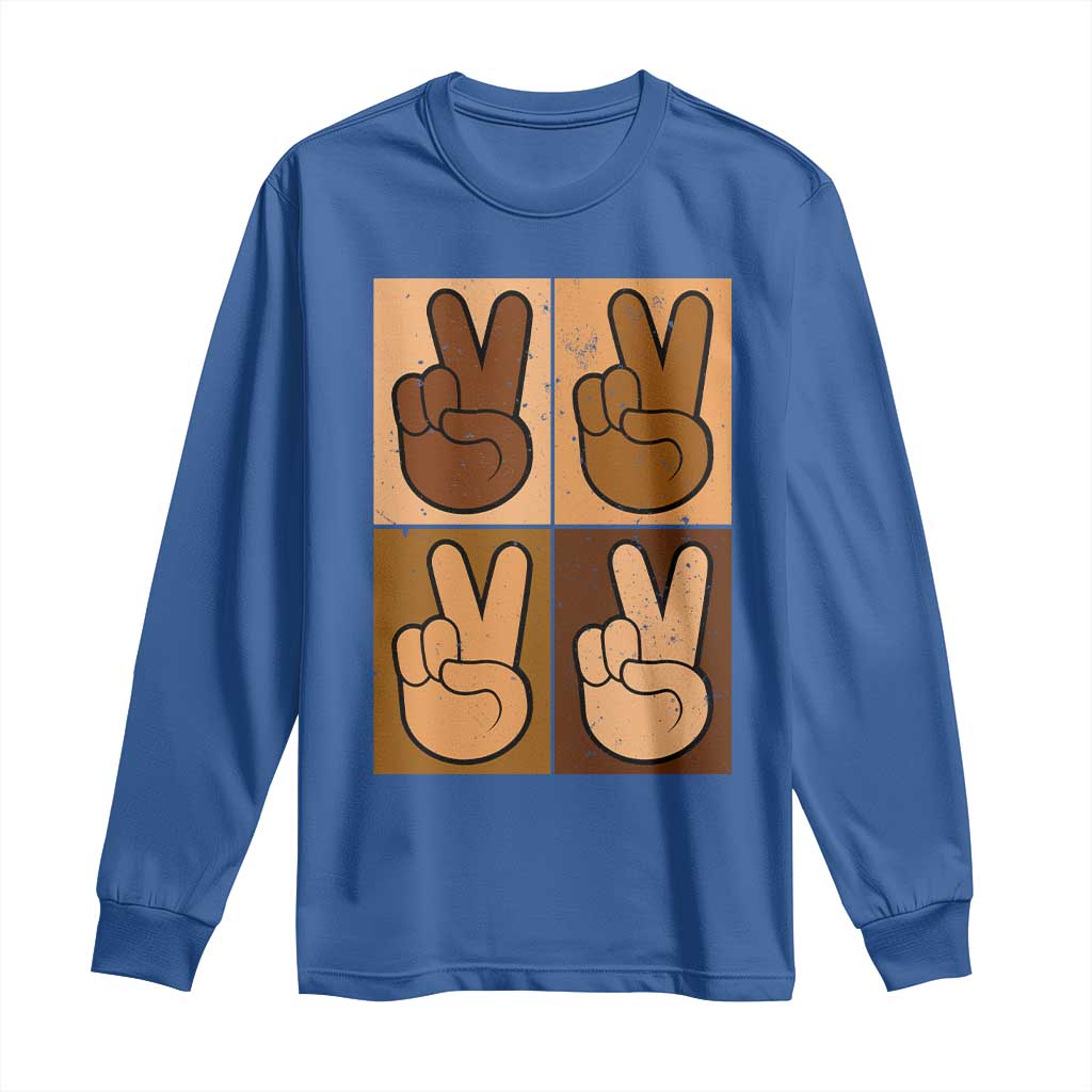 Peace Sign Equality for All Long Sleeve Shirt Peace Out V Fingers Hand Equal Rights