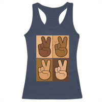 Peace Sign Equality for All Racerback Tank Top Peace Out V Fingers Hand Equal Rights