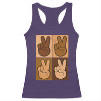 Peace Sign Equality for All Racerback Tank Top Peace Out V Fingers Hand Equal Rights