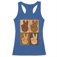 Peace Sign Equality for All Racerback Tank Top Peace Out V Fingers Hand Equal Rights