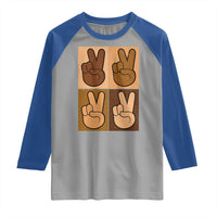 Peace Sign Equality for All Raglan Shirt Peace Out V Fingers Hand Equal Rights