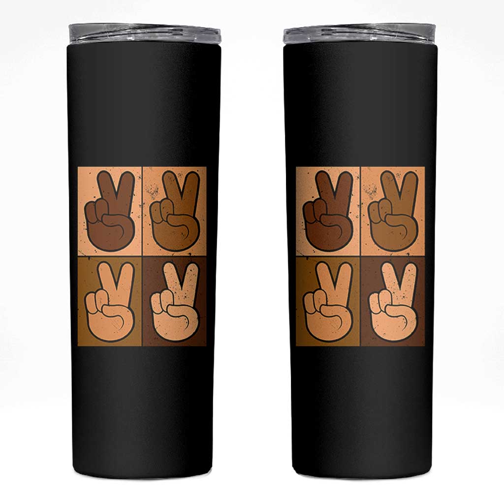 Peace Sign Equality for All Skinny Tumbler Peace Out V Fingers Hand Equal Rights