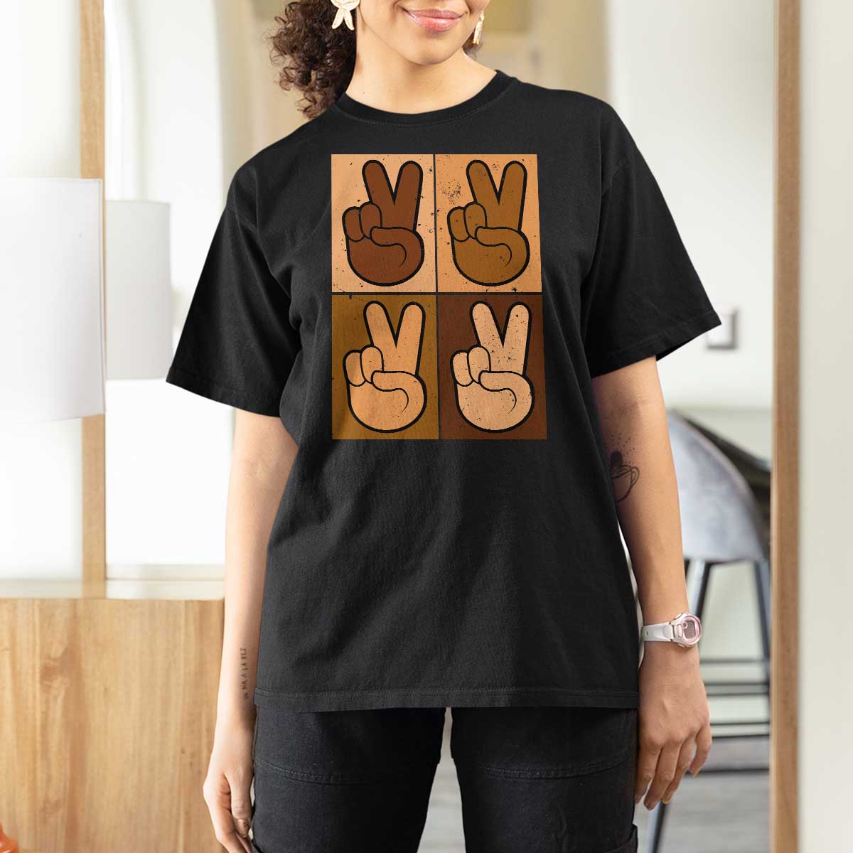 Peace Sign Equality for All T Shirt For Women Peace Out V Fingers Hand Equal Rights