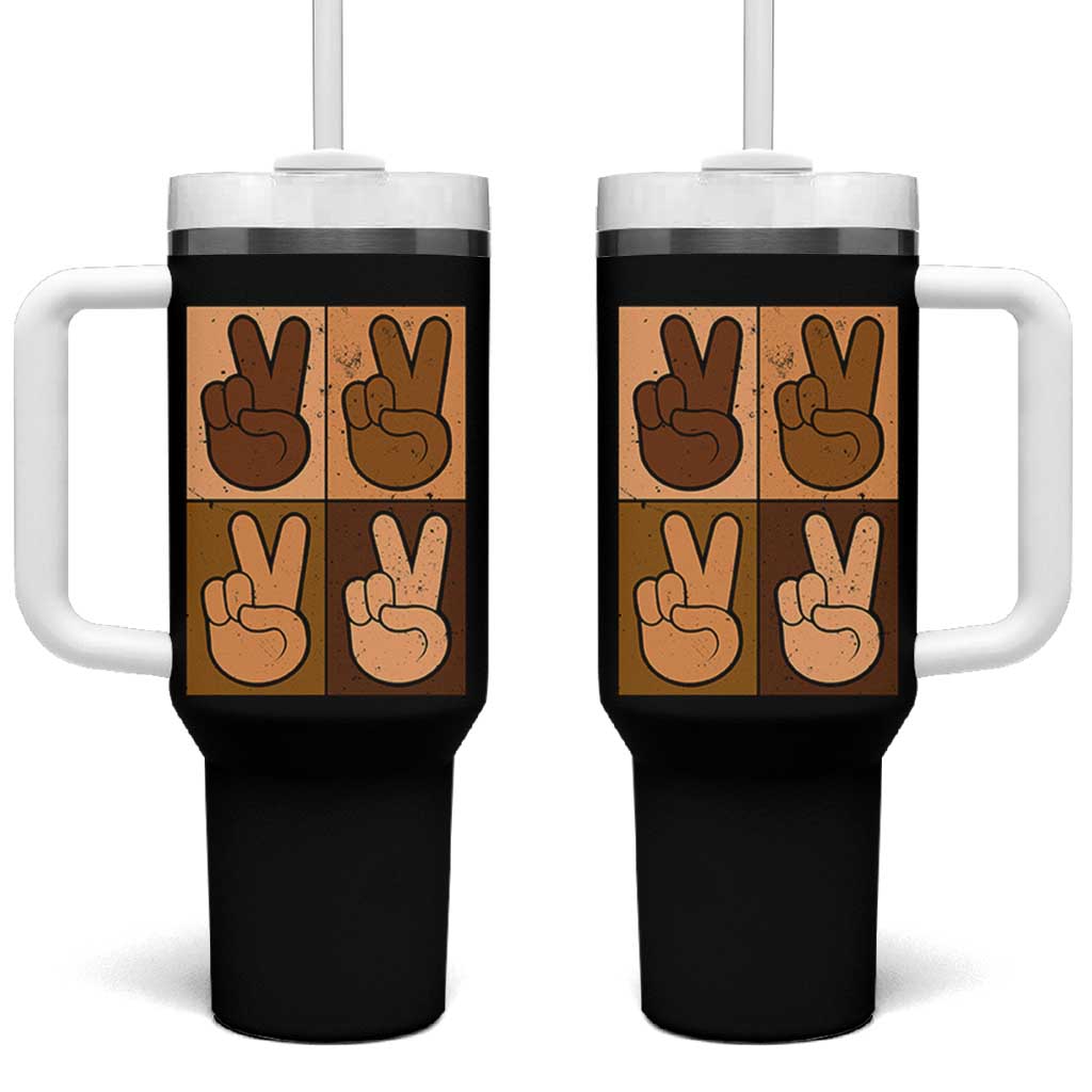 Peace Sign Equality for All Tumbler With Handle Peace Out V Fingers Hand Equal Rights