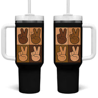 Peace Sign Equality for All Tumbler With Handle Peace Out V Fingers Hand Equal Rights
