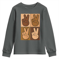 Peace Sign Equality for All Youth Sweatshirt Peace Out V Fingers Hand Equal Rights