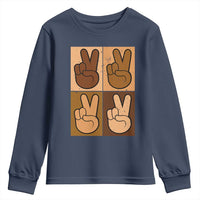 Peace Sign Equality for All Youth Sweatshirt Peace Out V Fingers Hand Equal Rights