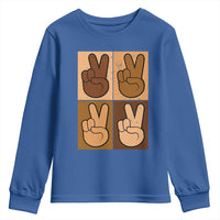 Peace Sign Equality for All Youth Sweatshirt Peace Out V Fingers Hand Equal Rights