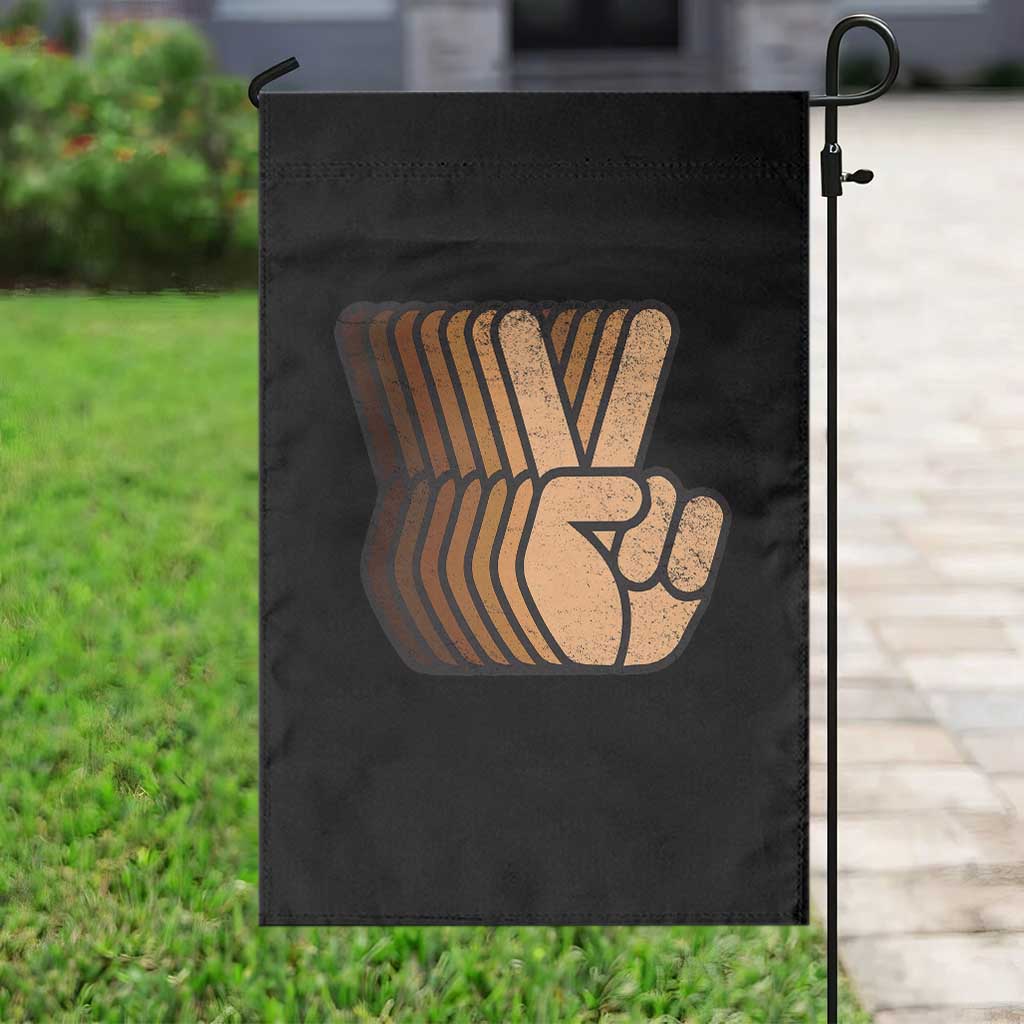Retro Equality for All Garden Flag Peace Sign V Fingers Skin Tone Hands Vintage - Wonder Print Shop