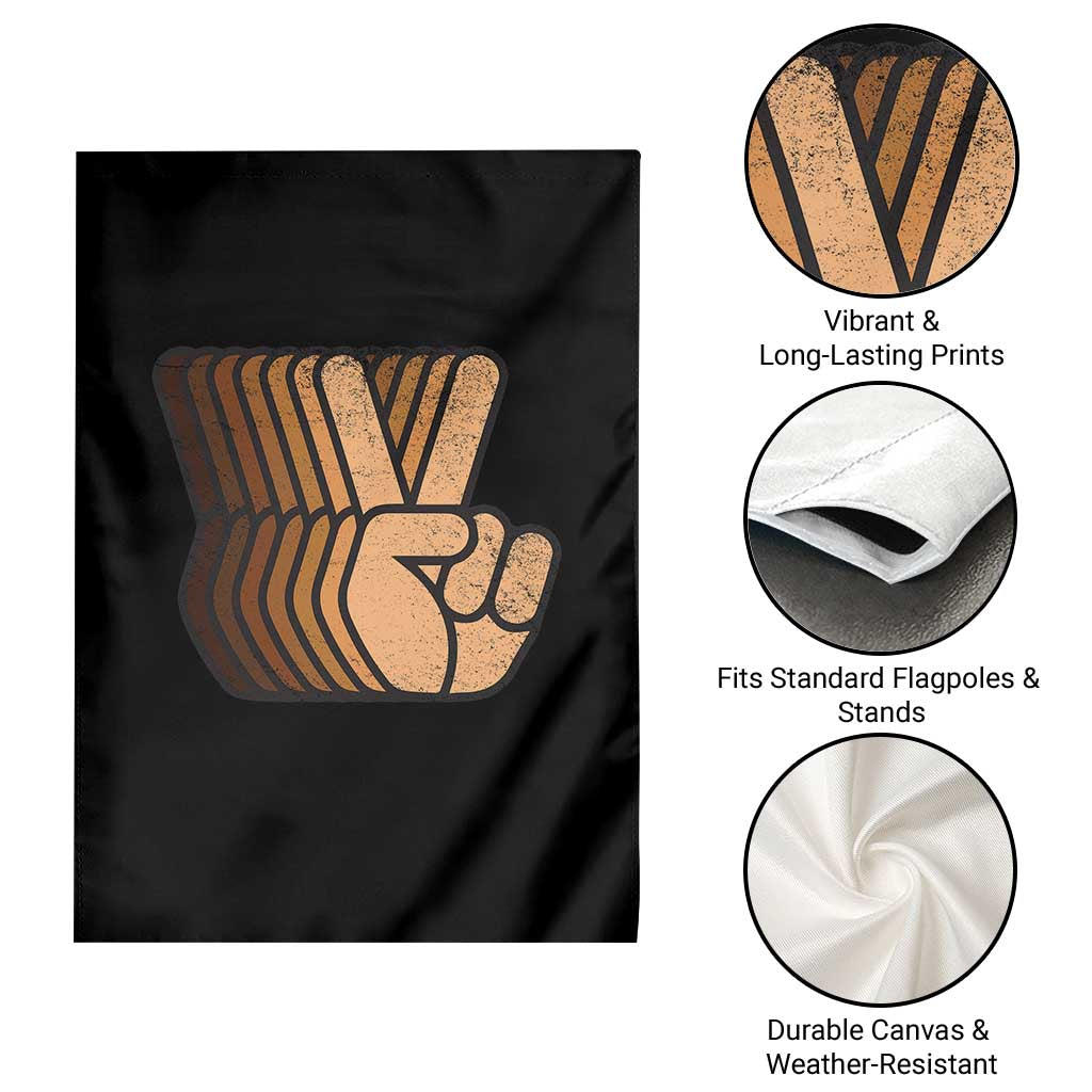 Retro Equality for All Garden Flag Peace Sign V Fingers Skin Tone Hands Vintage - Wonder Print Shop