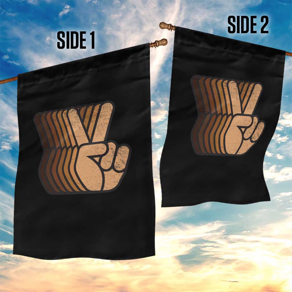 Retro Equality for All Garden Flag Peace Sign V Fingers Skin Tone Hands Vintage - Wonder Print Shop