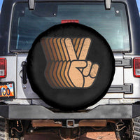 Retro Equality for All Spare Tire Cover Peace Sign V Fingers Skin Tone Hands Vintage