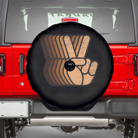 Retro Equality for All Spare Tire Cover Peace Sign V Fingers Skin Tone Hands Vintage