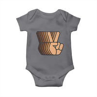 Retro Equality for All Baby Onesie Peace Sign V Fingers Skin Tone Hands Vintage