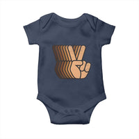Retro Equality for All Baby Onesie Peace Sign V Fingers Skin Tone Hands Vintage