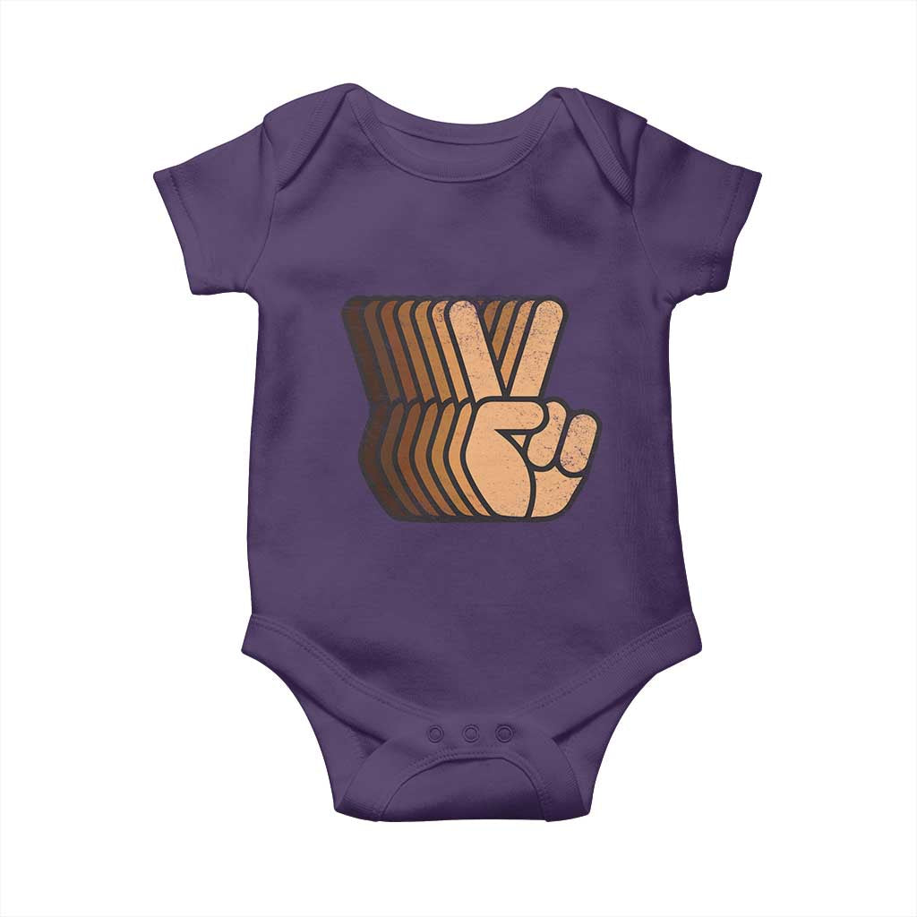 Retro Equality for All Baby Onesie Peace Sign V Fingers Skin Tone Hands Vintage