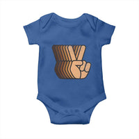 Retro Equality for All Baby Onesie Peace Sign V Fingers Skin Tone Hands Vintage