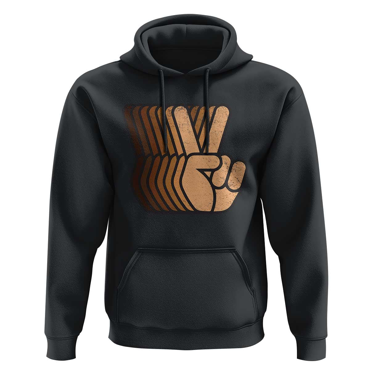 Retro Equality for All Hoodie Peace Sign V Fingers Skin Tone Hands Vintage
