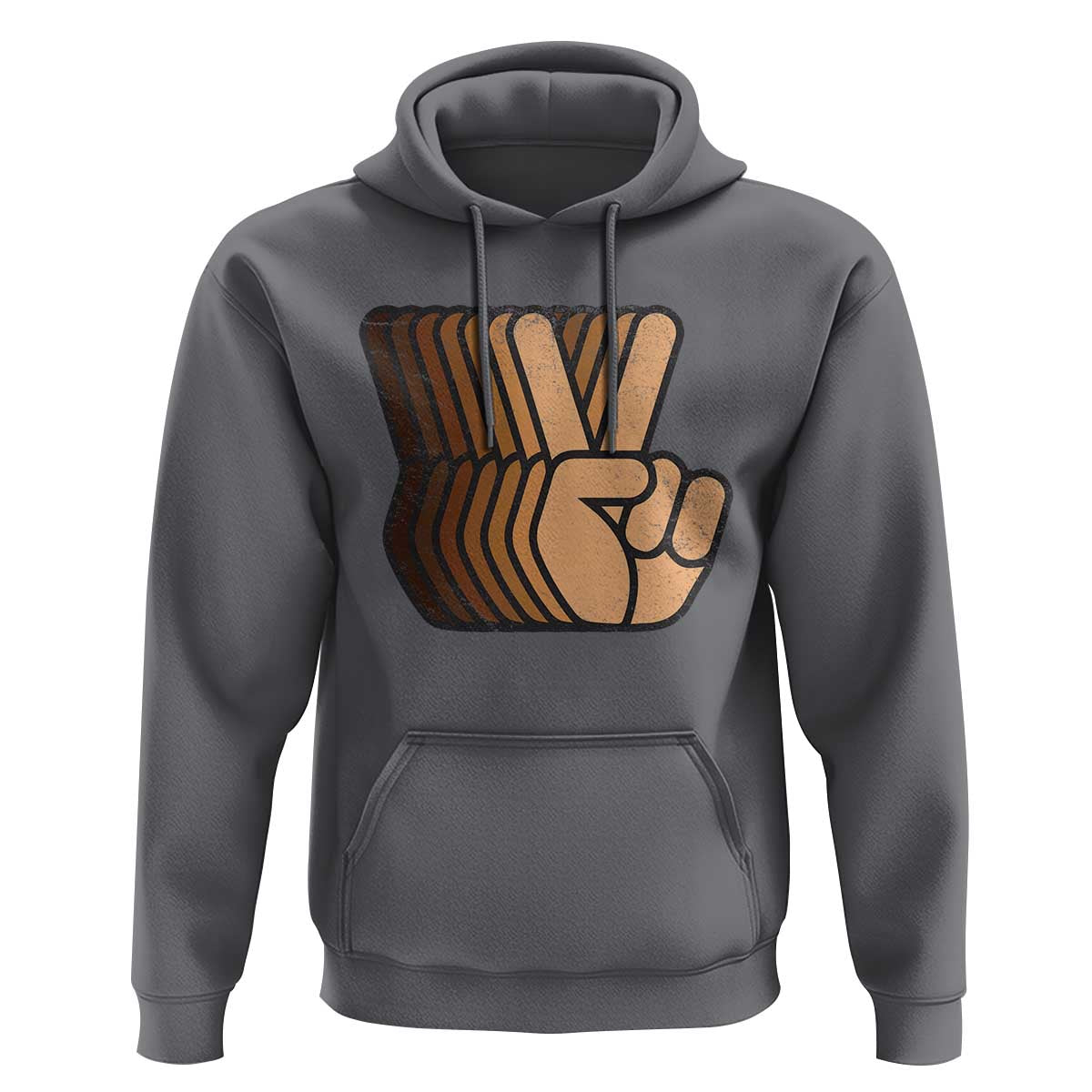 Retro Equality for All Hoodie Peace Sign V Fingers Skin Tone Hands Vintage