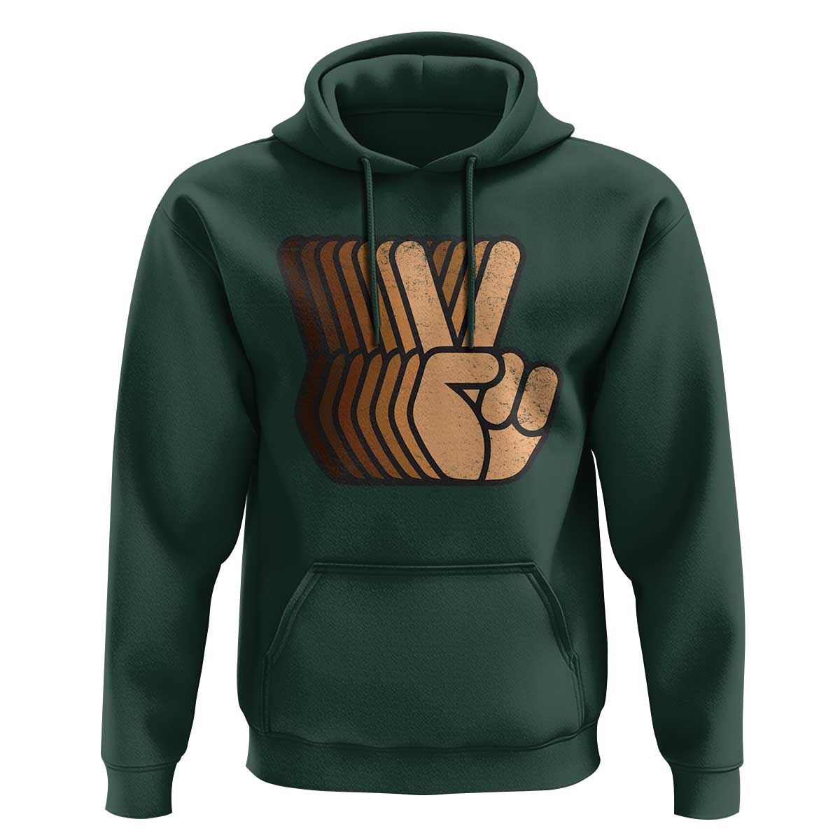Retro Equality for All Hoodie Peace Sign V Fingers Skin Tone Hands Vintage