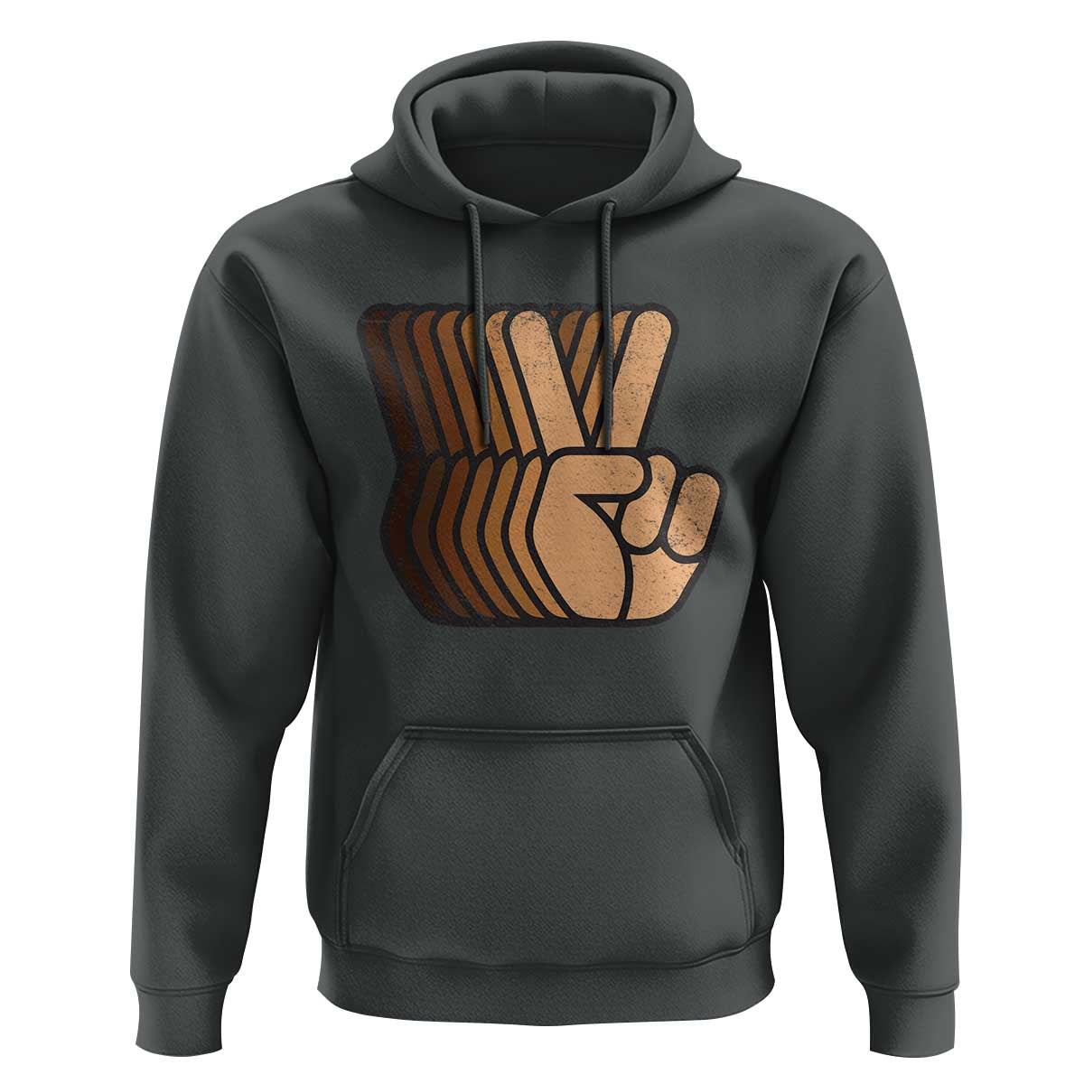 Retro Equality for All Hoodie Peace Sign V Fingers Skin Tone Hands Vintage