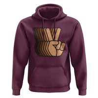 Retro Equality for All Hoodie Peace Sign V Fingers Skin Tone Hands Vintage