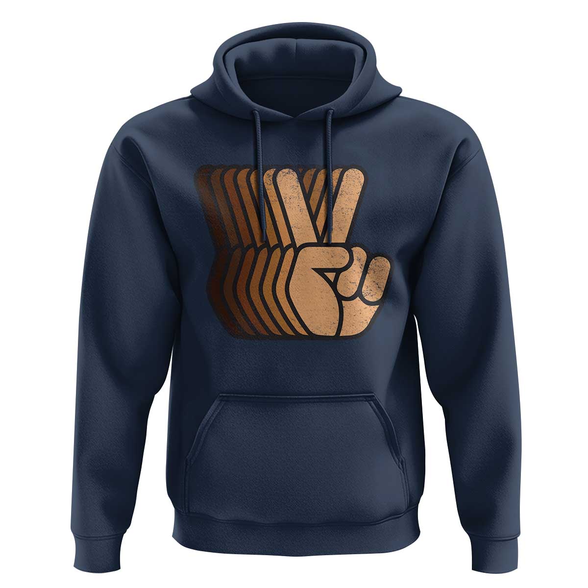 Retro Equality for All Hoodie Peace Sign V Fingers Skin Tone Hands Vintage