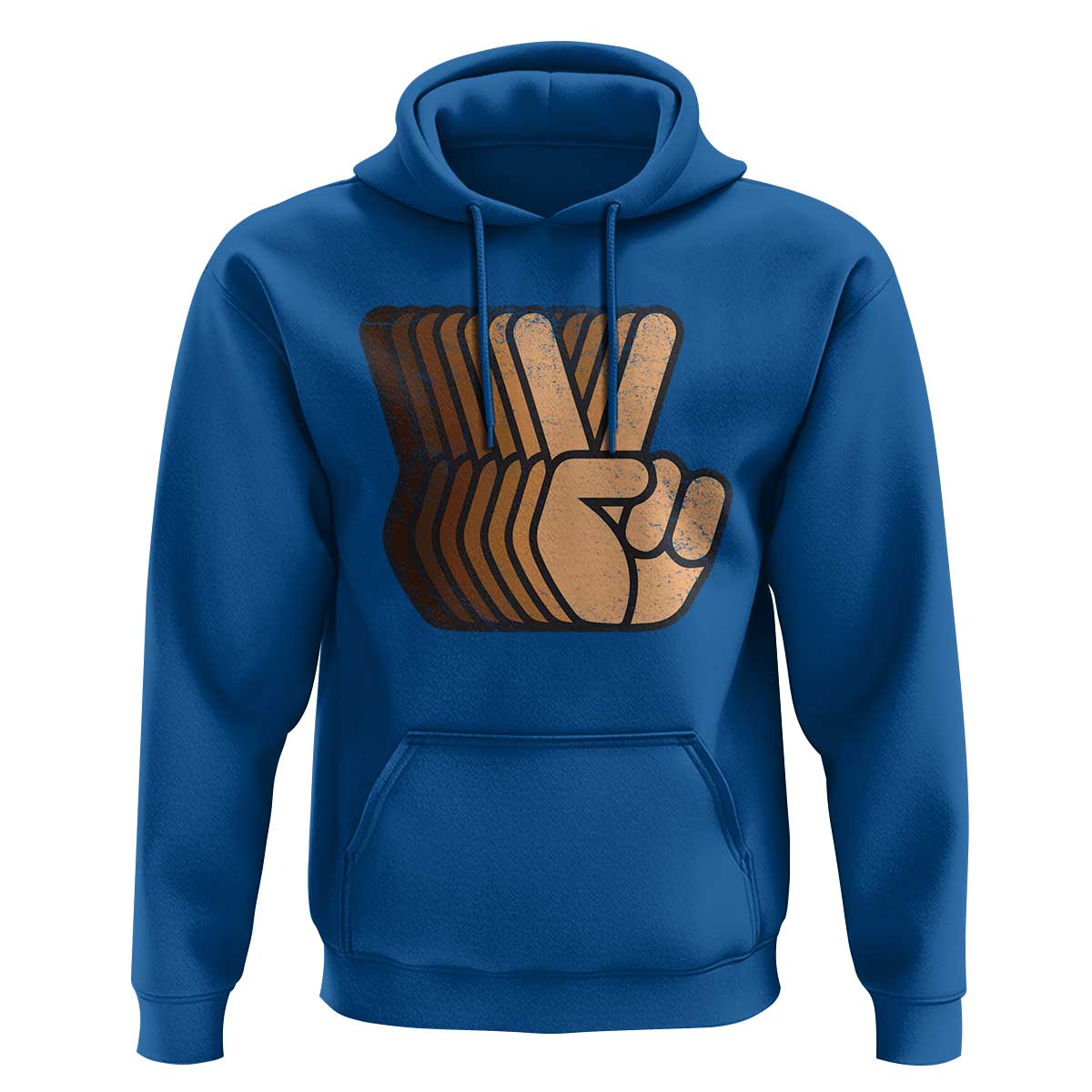 Retro Equality for All Hoodie Peace Sign V Fingers Skin Tone Hands Vintage