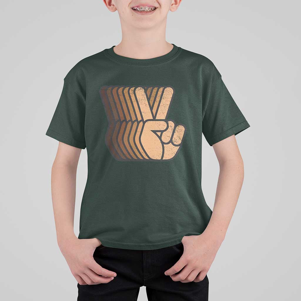 Retro Equality for All T Shirt For Kid Peace Sign V Fingers Skin Tone Hands Vintage