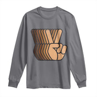 Retro Equality for All Long Sleeve Shirt Peace Sign V Fingers Skin Tone Hands Vintage