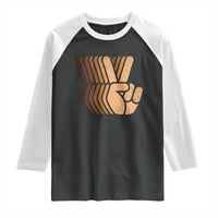 Retro Equality for All Raglan Shirt Peace Sign V Fingers Skin Tone Hands Vintage