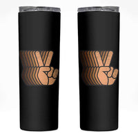 Retro Equality for All Skinny Tumbler Peace Sign V Fingers Skin Tone Hands Vintage