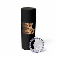 Retro Equality for All Skinny Tumbler Peace Sign V Fingers Skin Tone Hands Vintage