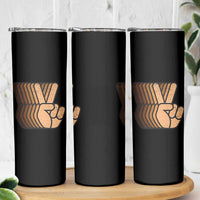 Retro Equality for All Skinny Tumbler Peace Sign V Fingers Skin Tone Hands Vintage