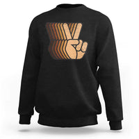 Retro Equality for All Sweatshirt Peace Sign V Fingers Skin Tone Hands Vintage