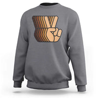Retro Equality for All Sweatshirt Peace Sign V Fingers Skin Tone Hands Vintage